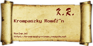 Krompaszky Román névjegykártya